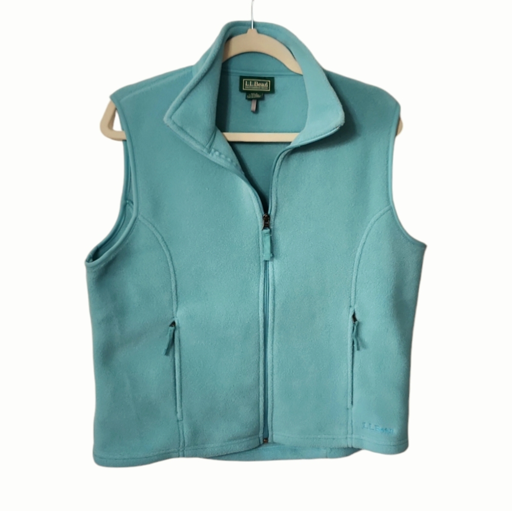 L.L.Bean Women's Polartec Fleece Sleeveless Full Zip Jacket Size Medium